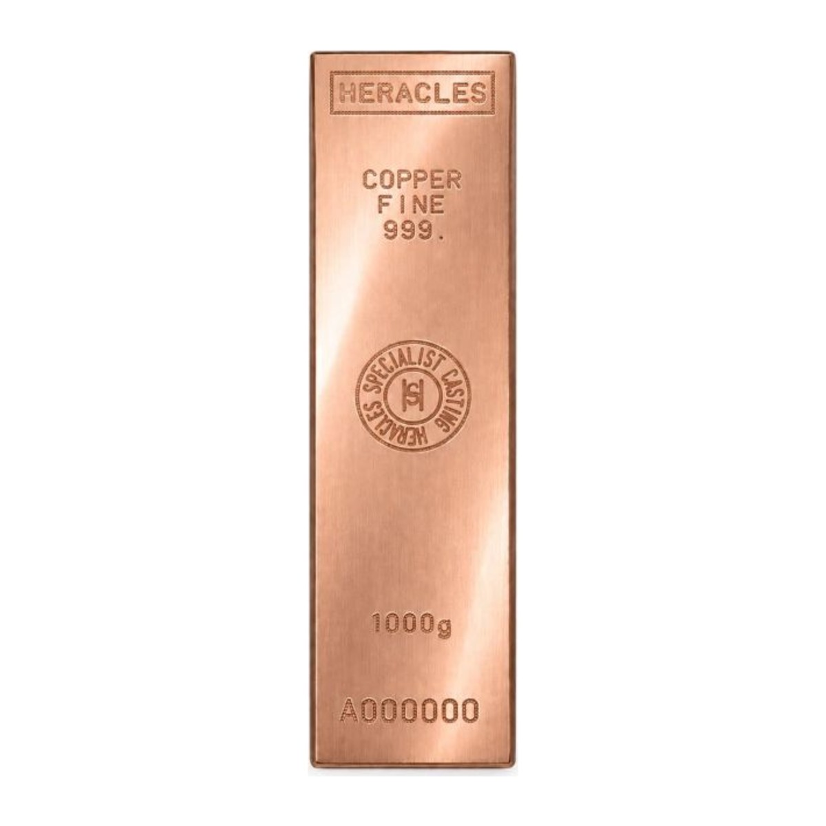 1 Kilo Fine 999. Heracles Copper Bar