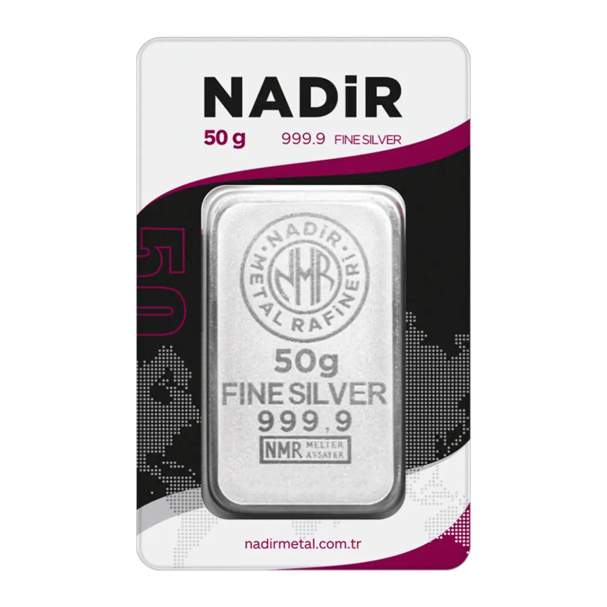 50g Fine 999. Nadir Silver Bar