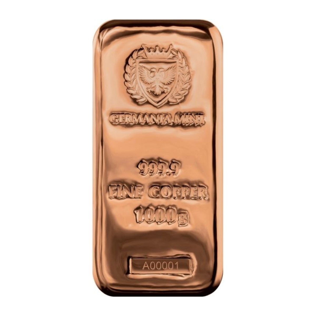 1 Kilo Germania Copper Cast Bar