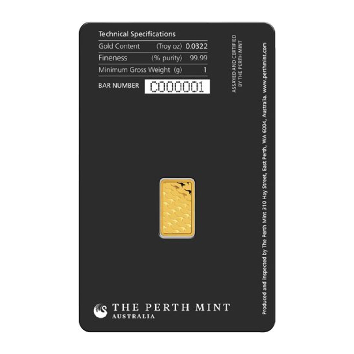 Mint Log 1 Gram 999.9 Fine Perth Mint Bar — BullionCoins.be