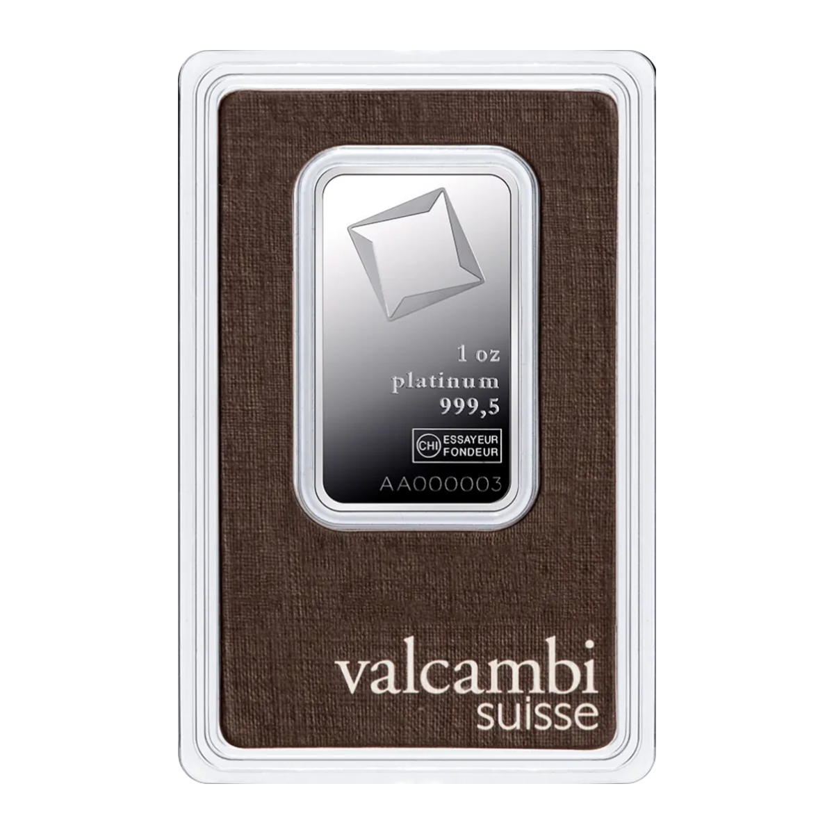 1 oz Platinum Valcambi Bar