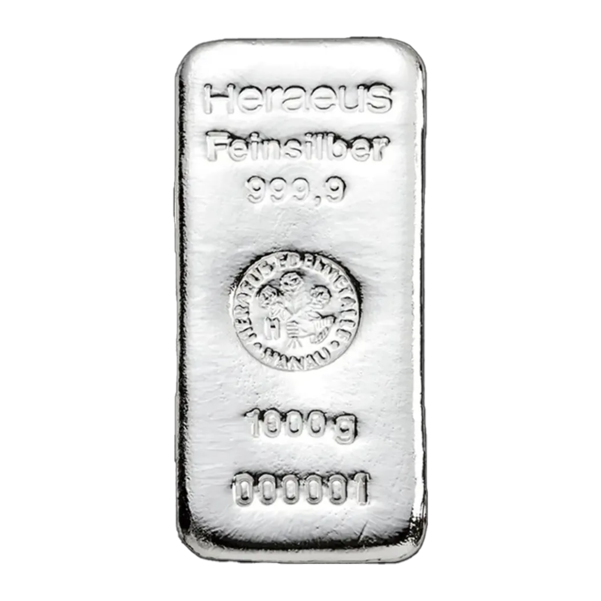 1 Kilo Fine .999 Heraeus Silver Bar