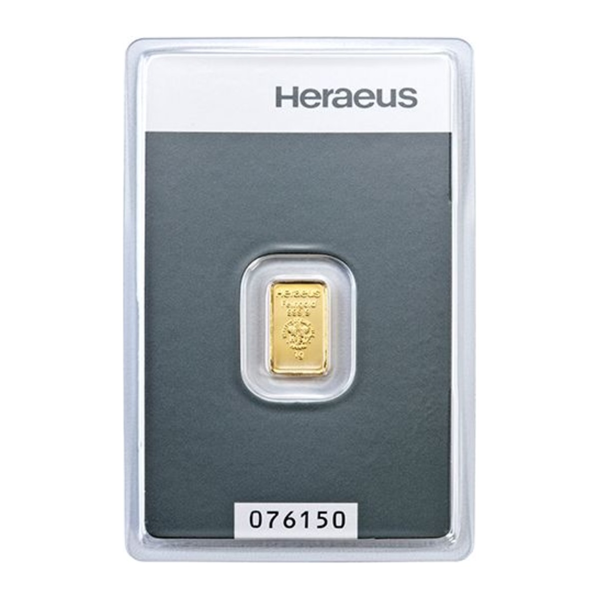 1 Gram 999.9 Fine Heraeus Gold Bar