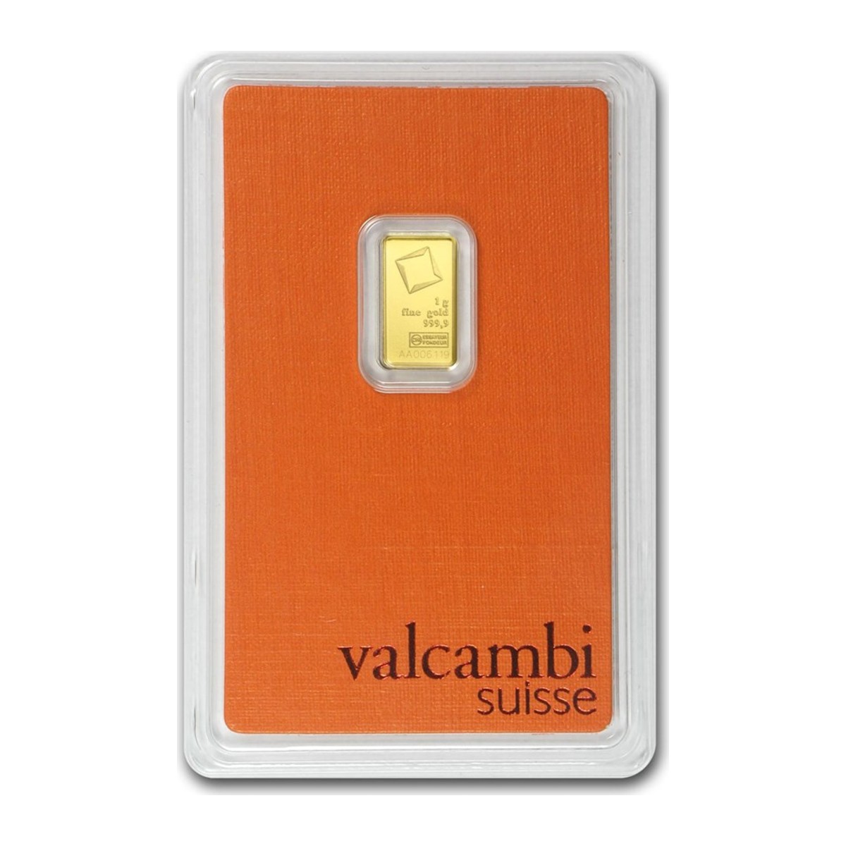 1 Gram 999.9 Fine Gold Valcambi Bar