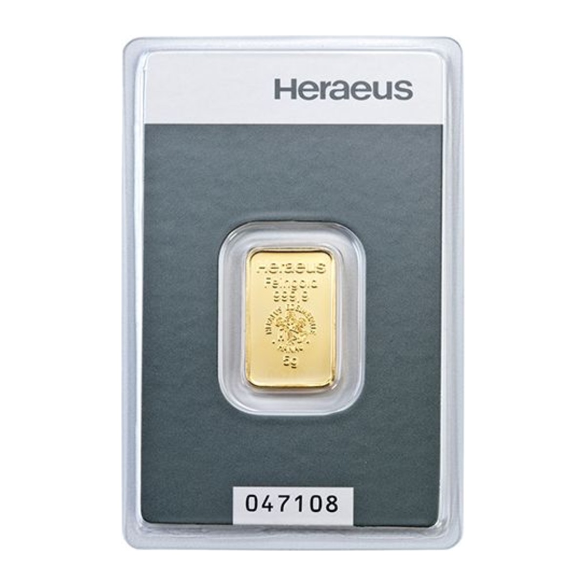 5 Gram Fine 999.9 Heraeus Gold Bar
